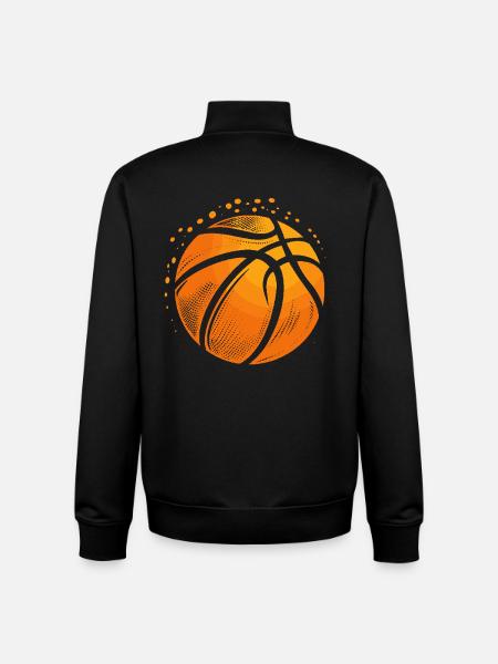 Basketball Ball Graphic - Unisex Organic Zip Sweatshirt by Stanley/Stella - black
