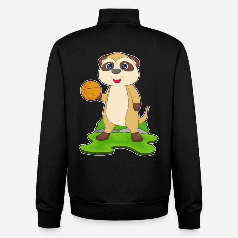 Meerkat Basketteur Basketteur - Sweat zippé unisexe en coton bio Stanley/Stella - noir