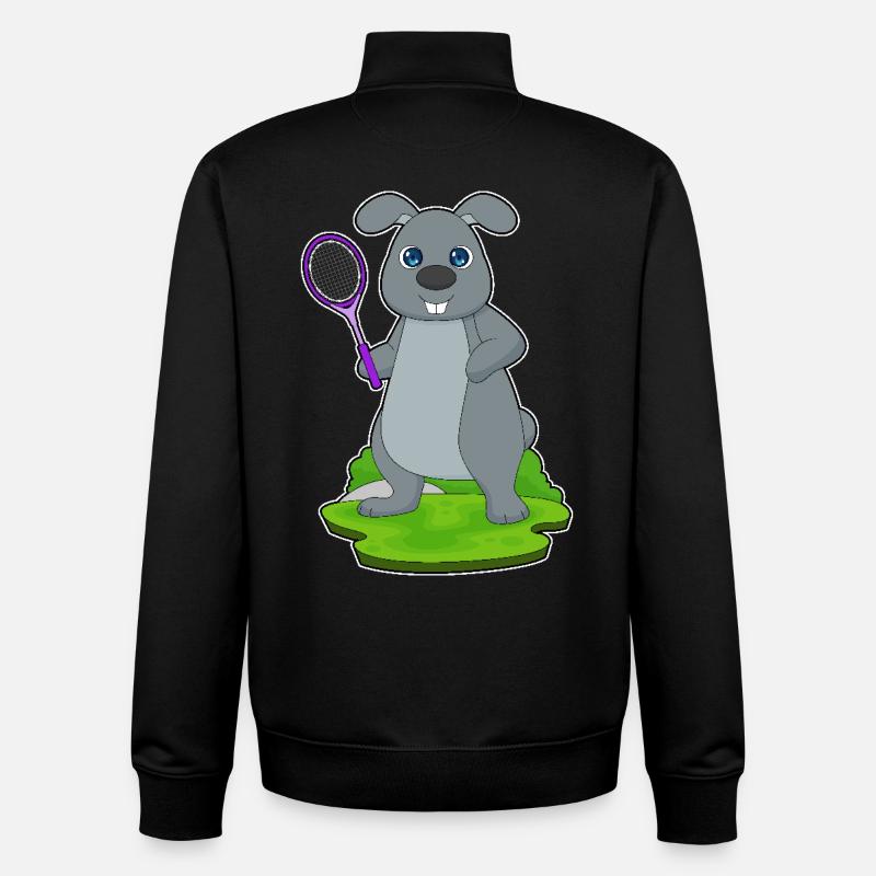 Rabbit Tennis Rackets - Unisex Organic Zip Sweatshirt by Stanley/Stella - black