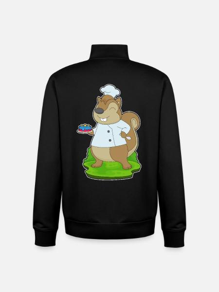 Squirrel Birthday Cake - Unisex Organic Zip Sweatshirt by Stanley/Stella - black