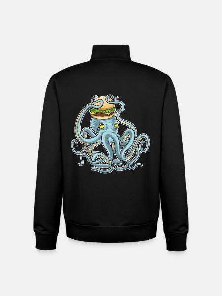Octopus Cheeseburger - Unisex Organic Zip Sweatshirt by Stanley/Stella - black