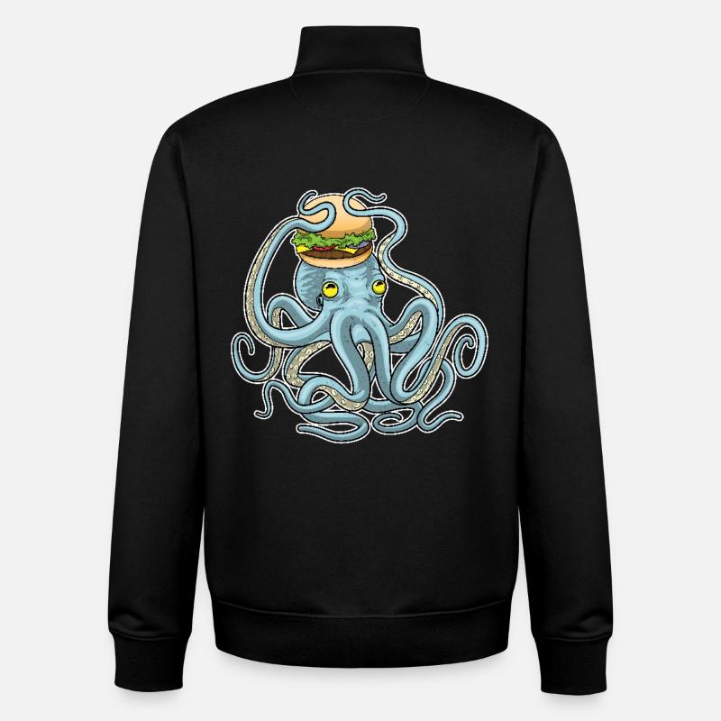 Krake Cheeseburger - Unisex Organic Zip Sweatshirt von Stanley/Stella - Schwarz