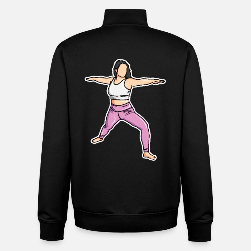 Dessin de Yogini - Sweat zippé unisexe en coton bio Stanley/Stella - noir