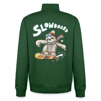Faultier Snowboard Pun Slowboard Humor Wintersport - Unisex Organic Zip Sweatshirt von Stanley/Stella - Flaschengrün - Hinten - AI Model Male 185 dark (185cm)