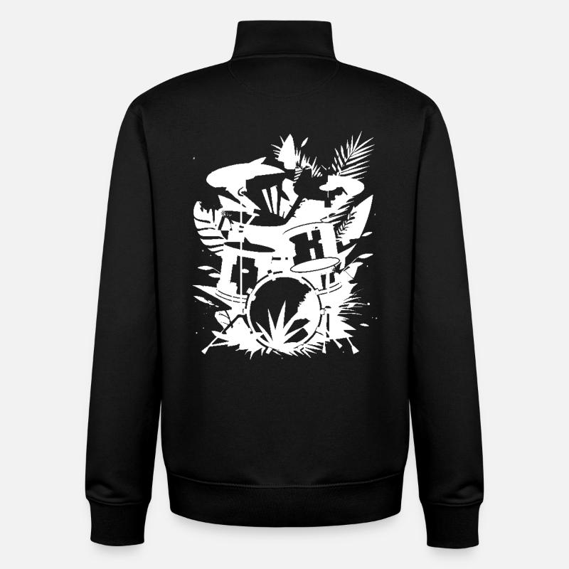Graphiques de batterie - Sweat zippé unisexe en coton bio Stanley/Stella - noir