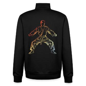 Karate Junge Skizze Vintage - Unisex Organic Zip Sweatshirt von Stanley/Stella - Schwarz - Hinten - AI Model Male 185 light (185cm)