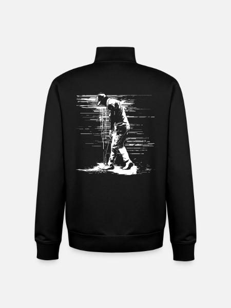 Golfer Sketch - Unisex Organic Zip Sweatshirt by Stanley/Stella - black