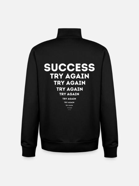 Erfolg & Motivation – Success Try Again - Unisex Organic Zip Sweatshirt by Stanley/Stella - black