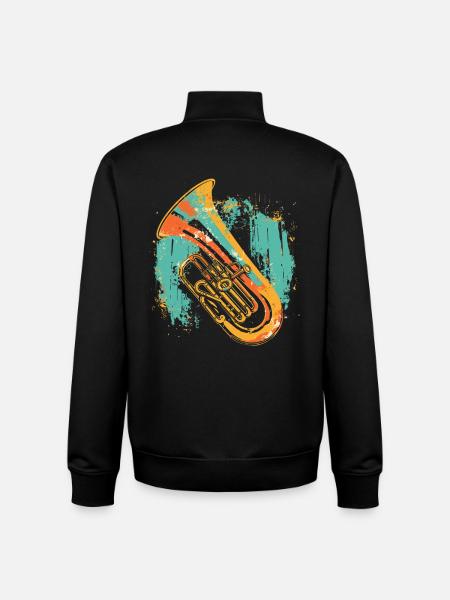 Tuba Graphic - Unisex Organic Zip Sweatshirt by Stanley/Stella - black