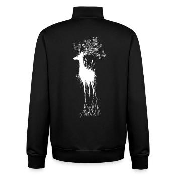 Überwucherte Wurzeln Hirsch Gothic Dark Fantasy Natur - Unisex Organic Zip Sweatshirt von Stanley/Stella - Schwarz - Hinten - AI Model Male 185 light (185cm)