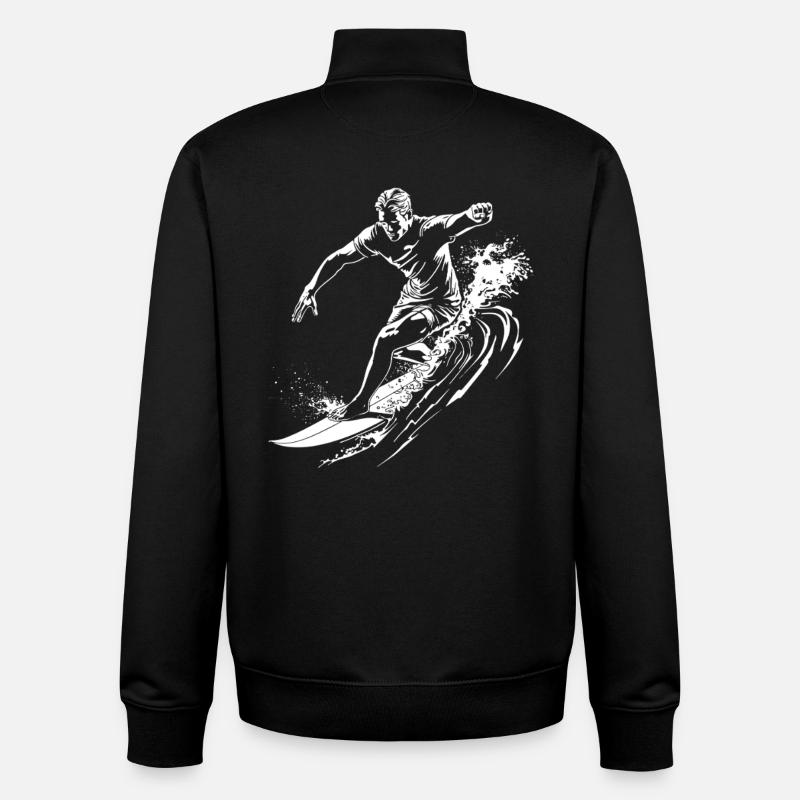 Surfing - Unisex Organic Zip Sweatshirt by Stanley/Stella - black