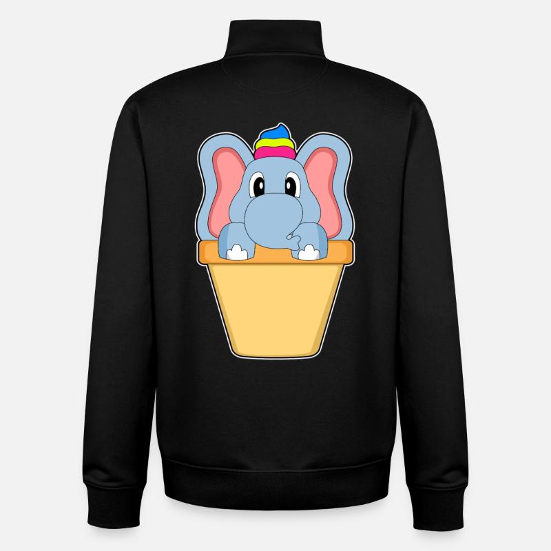 Elefant Waffeleis - Unisex Organic Zip Sweatshirt von Stanley/Stella - Schwarz