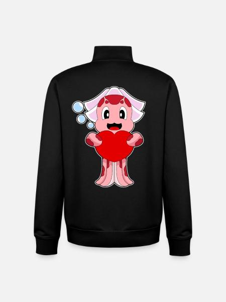 Octopus Bridal Heart Wedding - Unisex Organic Zip Sweatshirt by Stanley/Stella - black