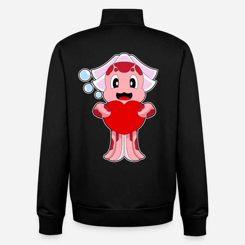 Krake Braut Herz Hochzeit - Unisex Organic Zip Sweatshirt von Stanley/Stella - Schwarz