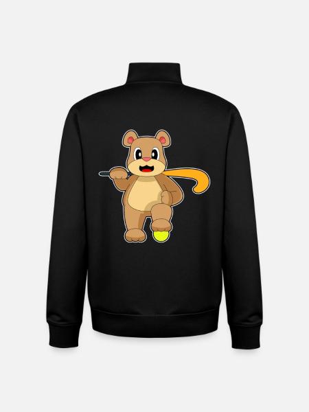 Bär Feldhockey Hockeyschläger - Unisex Organic Zip Sweatshirt von Stanley/Stella - Schwarz