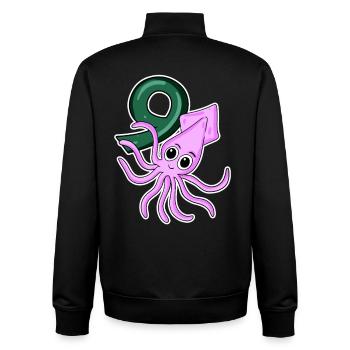 9th Birthday Motif Squid - 9 Years - Unisex Organic Zip Sweatshirt by Stanley/Stella - black - Back - AI Model Male 185 light (185cm)