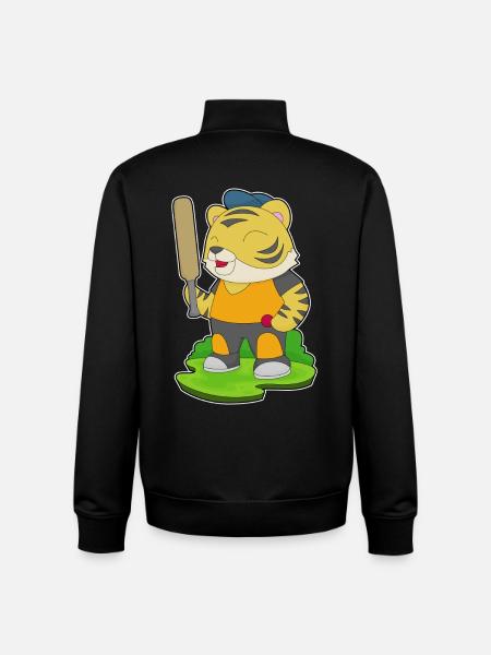 Tiger Cricket Cricket Bat - Unisex Organic Zip Sweatshirt by Stanley/Stella - black