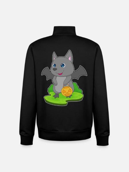 Bat Halloween Pumpkin - Unisex Organic Zip Sweatshirt by Stanley/Stella - black