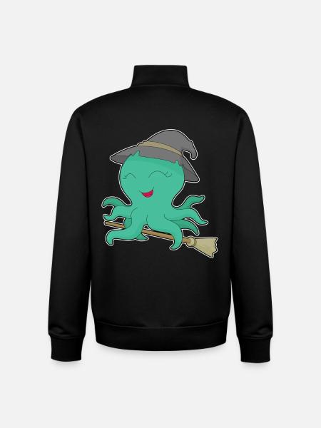 Octopus Witch Broom - Unisex Organic Zip Sweatshirt by Stanley/Stella - black