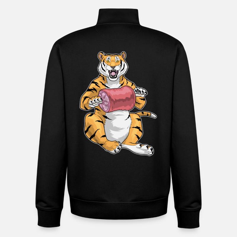 Tiger Fleisch - Unisex Organic Zip Sweatshirt von Stanley/Stella - Schwarz