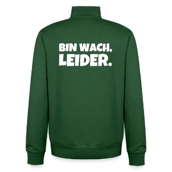 bin wach leider lustiger spruch stumpfer Humor - Unisex Organic Zip Sweatshirt von Stanley/Stella - Flaschengrün - Hinten - AI Model Male 185 dark (185cm)