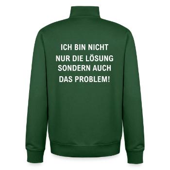 Selbstironie Sarkasmus Rebellisch Frech Lustig - Unisex Organic Zip Sweatshirt von Stanley/Stella - Flaschengrün - Hinten - AI Model Male 185 dark (185cm)