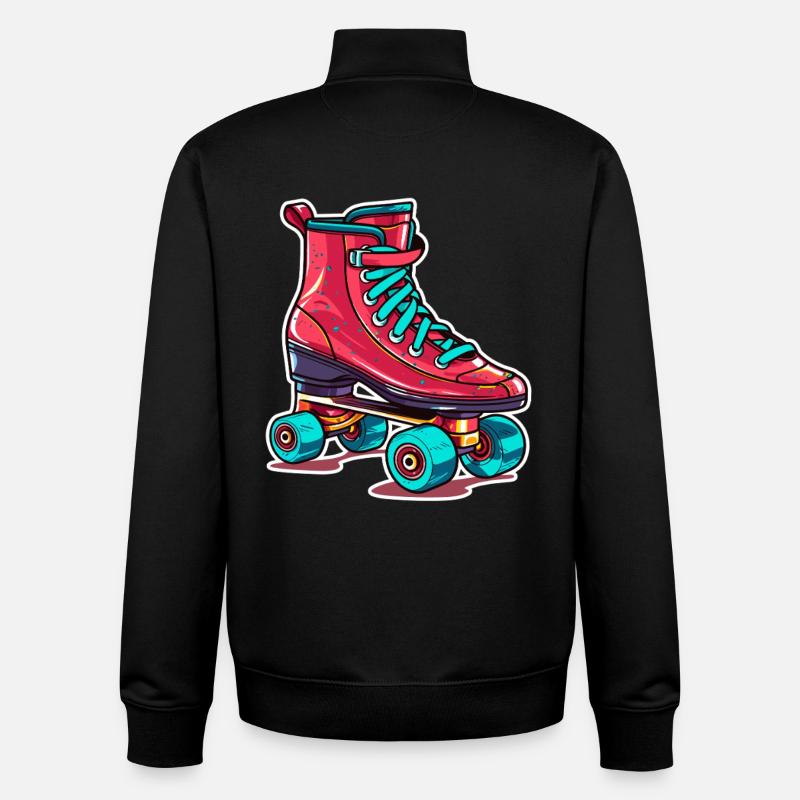 Roller Skates Graphic - Unisex Organic Zip Sweatshirt by Stanley/Stella - black