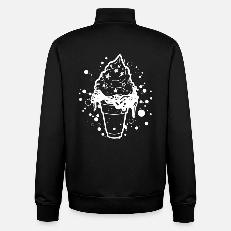 Softeis Skizze - Unisex Organic Zip Sweatshirt von Stanley/Stella - Schwarz
