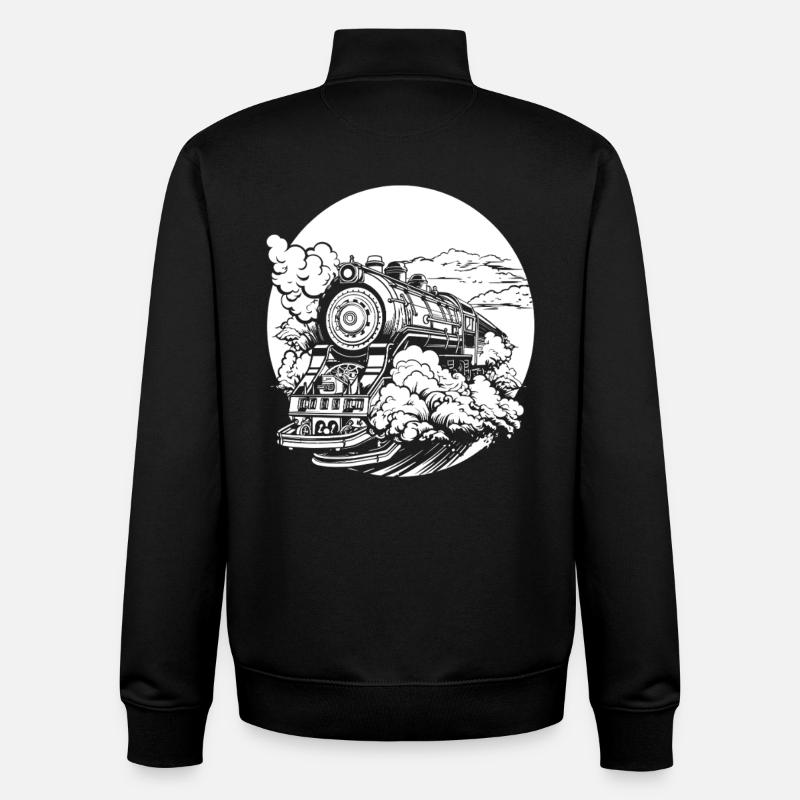 Train - Sweat zippé unisexe en coton bio Stanley/Stella - noir