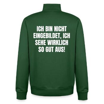 nicht eingebildet sehe wirklich so gut aus Egoist - Unisex Organic Zip Sweatshirt von Stanley/Stella - Flaschengrün - Hinten - AI Model Male 185 dark (185cm)
