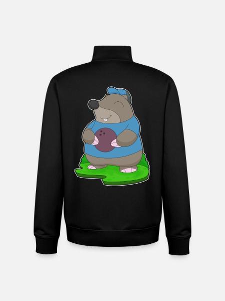 Mole Bowling Bowling Ball - Unisex Organic Zip Sweatshirt by Stanley/Stella - black