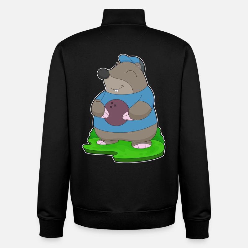 Mole Bowling Bowling Ball - Unisex Organic Zip Sweatshirt by Stanley/Stella - black
