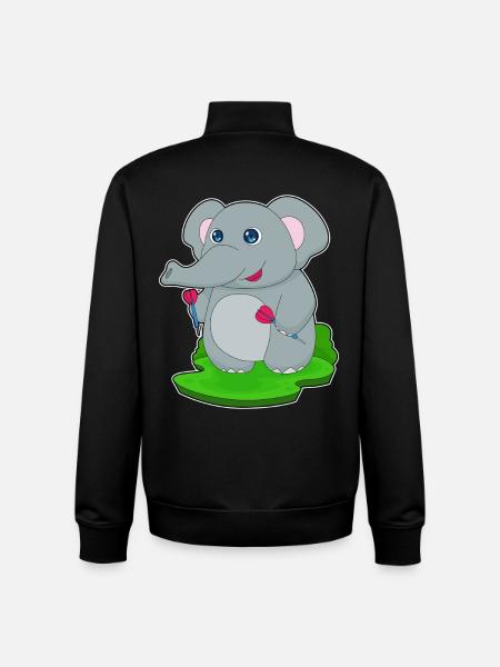 Fléchette éléphant Fléchette - Sweat zippé unisexe en coton bio Stanley/Stella - noir