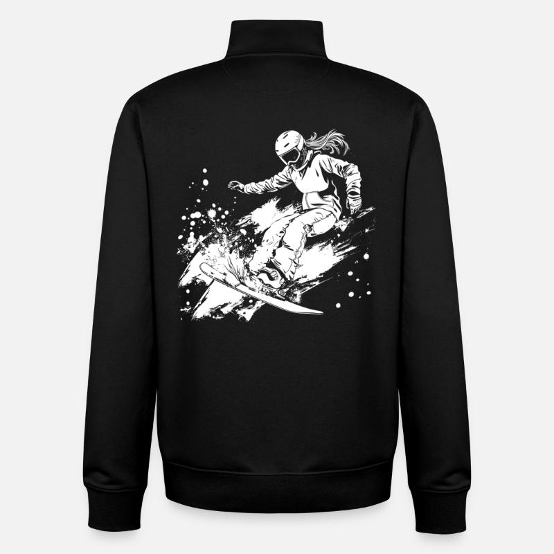 Snowboarder - Unisex Organic Zip Sweatshirt by Stanley/Stella - black