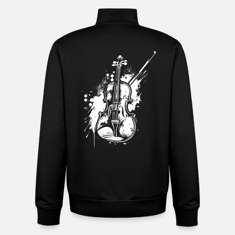 Funny violin - Unisex Organic Zip Sweatshirt by Stanley/Stella - black