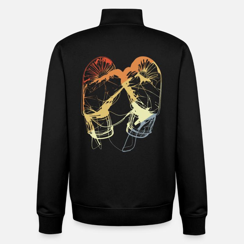 Retro Boxhandschuhe - Unisex Organic Zip Sweatshirt von Stanley/Stella - Schwarz