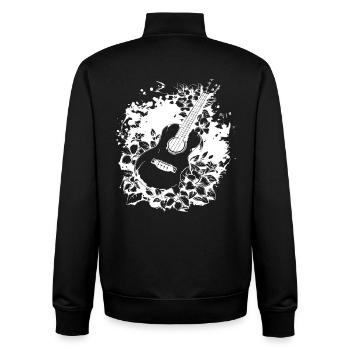 Ukulélé drôle - Sweat zippé unisexe en coton bio Stanley/Stella - noir - Dos - AI Model Male 185 light (185cm)