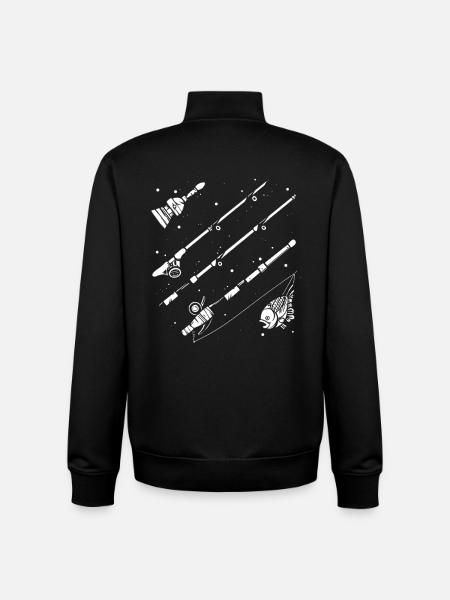 Dessin de pêche - Sweat zippé unisexe en coton bio Stanley/Stella - noir
