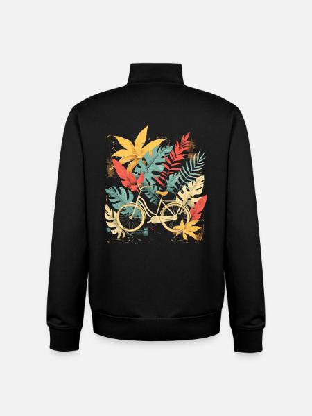 Bicycle Cartoon Look - Unisex Organic Zip Sweatshirt by Stanley/Stella - black
