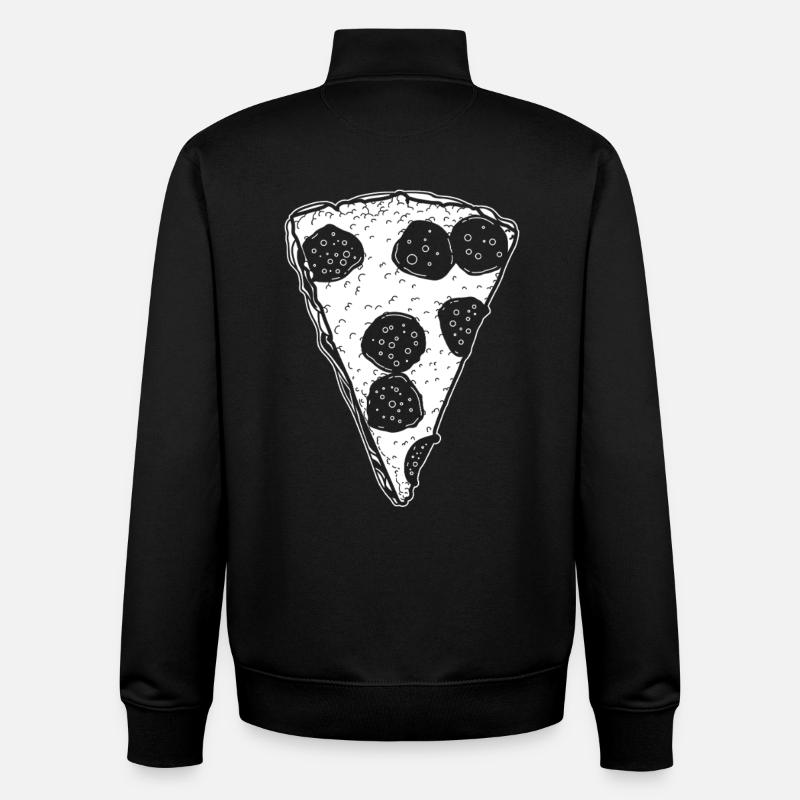 Dessin de pizza - Sweat zippé unisexe en coton bio Stanley/Stella - noir