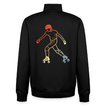 Roller Skates Vintage Look - Unisex Organic Zip Sweatshirt von Stanley/Stella - Schwarz - Hinten - AI Model Male 185 light (185cm)