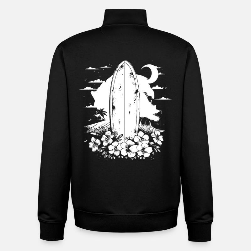 Surfbrett - Unisex Organic Zip Sweatshirt von Stanley/Stella - Schwarz