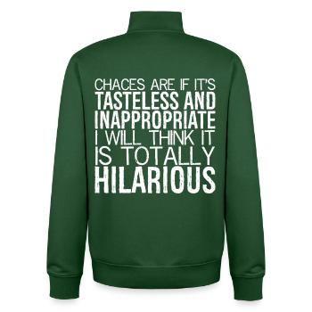 chances are If it's tasteless and inappropriate - Unisex Organic Zip Sweatshirt by Stanley/Stella - bottle green - Back - AI Model Male 185 dark (185cm)