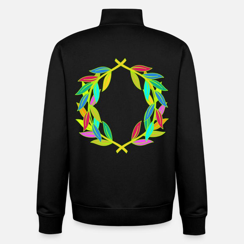 Couronne de laurier arc-en-ciel Laurier - Sweat zippé unisexe en coton bio Stanley/Stella - noir