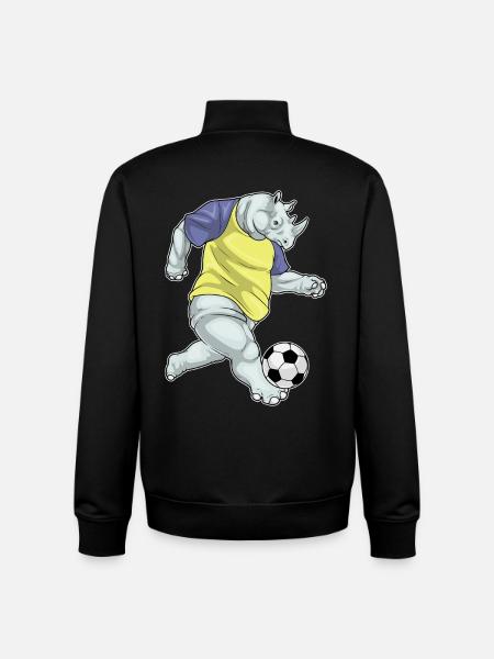 Rhino Soccer Player Soccer - Unisex Organic Zip Sweatshirt by Stanley/Stella - black