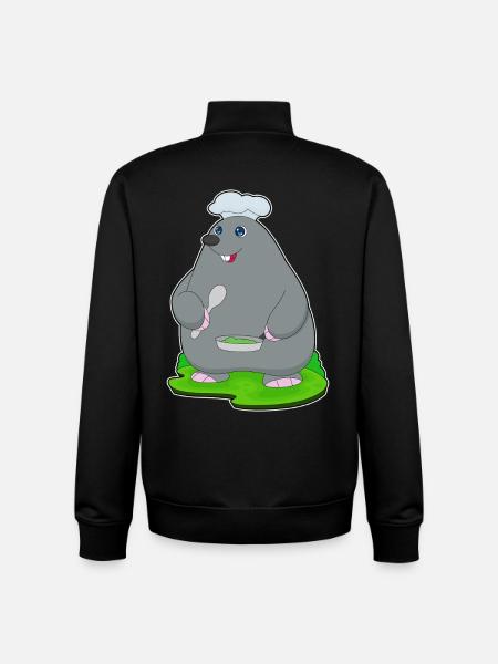 Mole Cooking Pan Cooking - Unisex Organic Zip Sweatshirt by Stanley/Stella - black