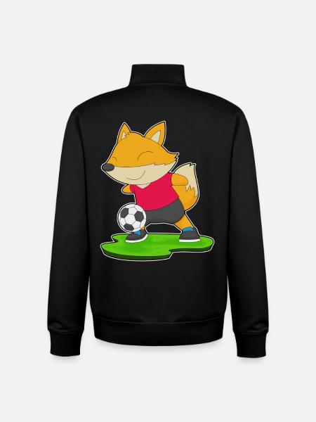 Fox Soccer Player Soccer - Unisex Organic Zip Sweatshirt by Stanley/Stella - black