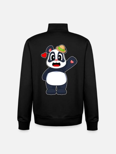 Chapeau Panda - Sweat zippé unisexe en coton bio Stanley/Stella - noir