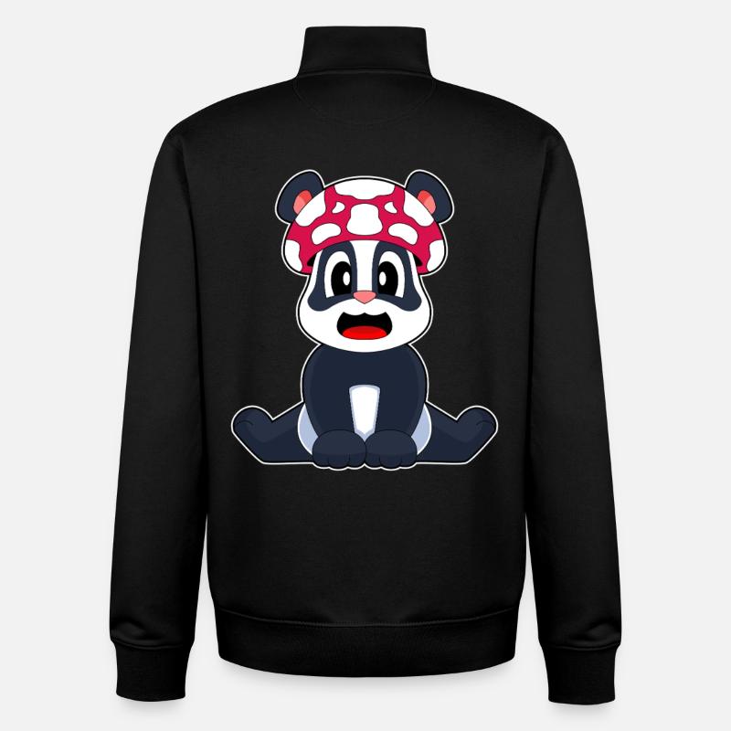 Panda Pilz - Unisex Organic Zip Sweatshirt von Stanley/Stella - Schwarz