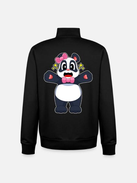 Panda Haarschleife - Unisex Organic Zip Sweatshirt von Stanley/Stella - Schwarz